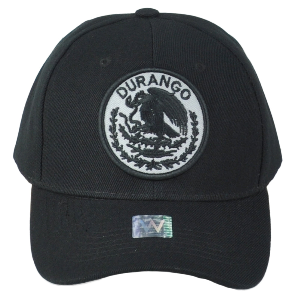 Durango Mexico City Shield Black Adjustable Adults Curved Bill Gorra Men Hat Cap
