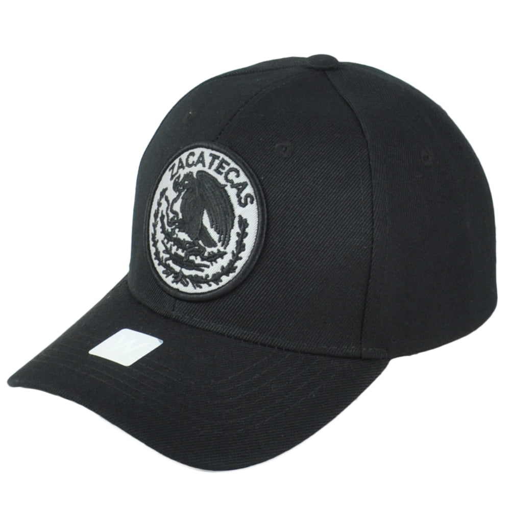 Zacatecas Mexico City Shield Black Adjustable Adults Curved Bill Gorra Hat Cap