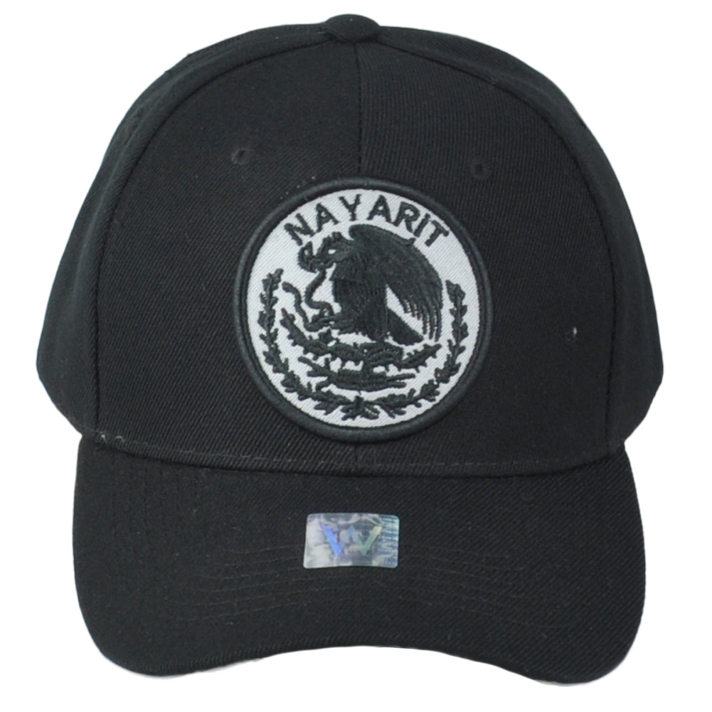 Nayarit Mexico City Shield Black Adjustable Adults Curved Bill Gorra Men Hat Cap