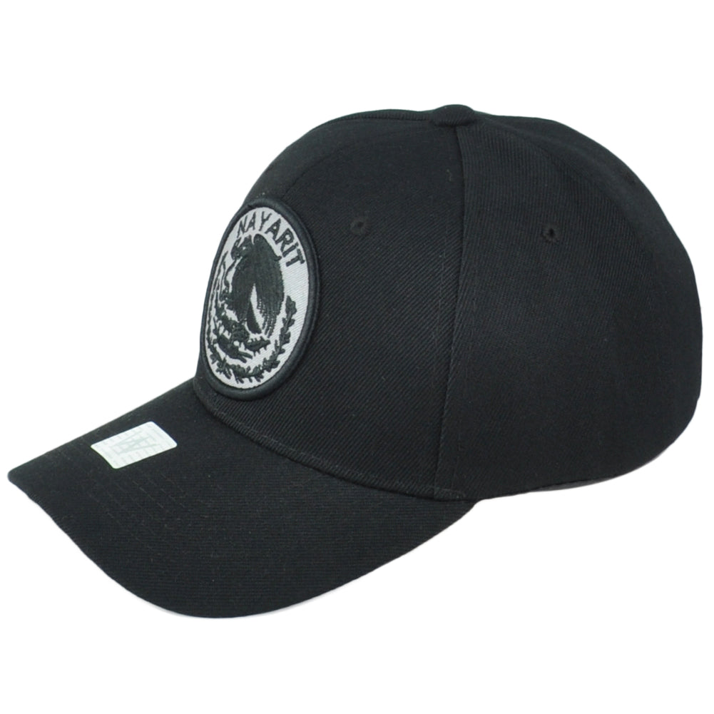 Nayarit Mexico City Shield Black Adjustable Adults Curved Bill Gorra Men Hat Cap