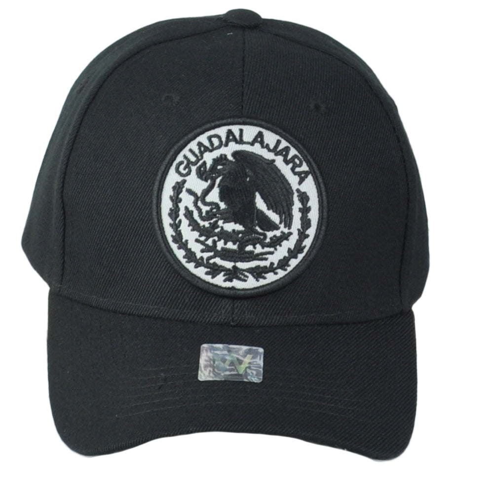 Guadalajara Mexico City Shield Black Adjustable Adults Curved Bill Gorra Hat Cap