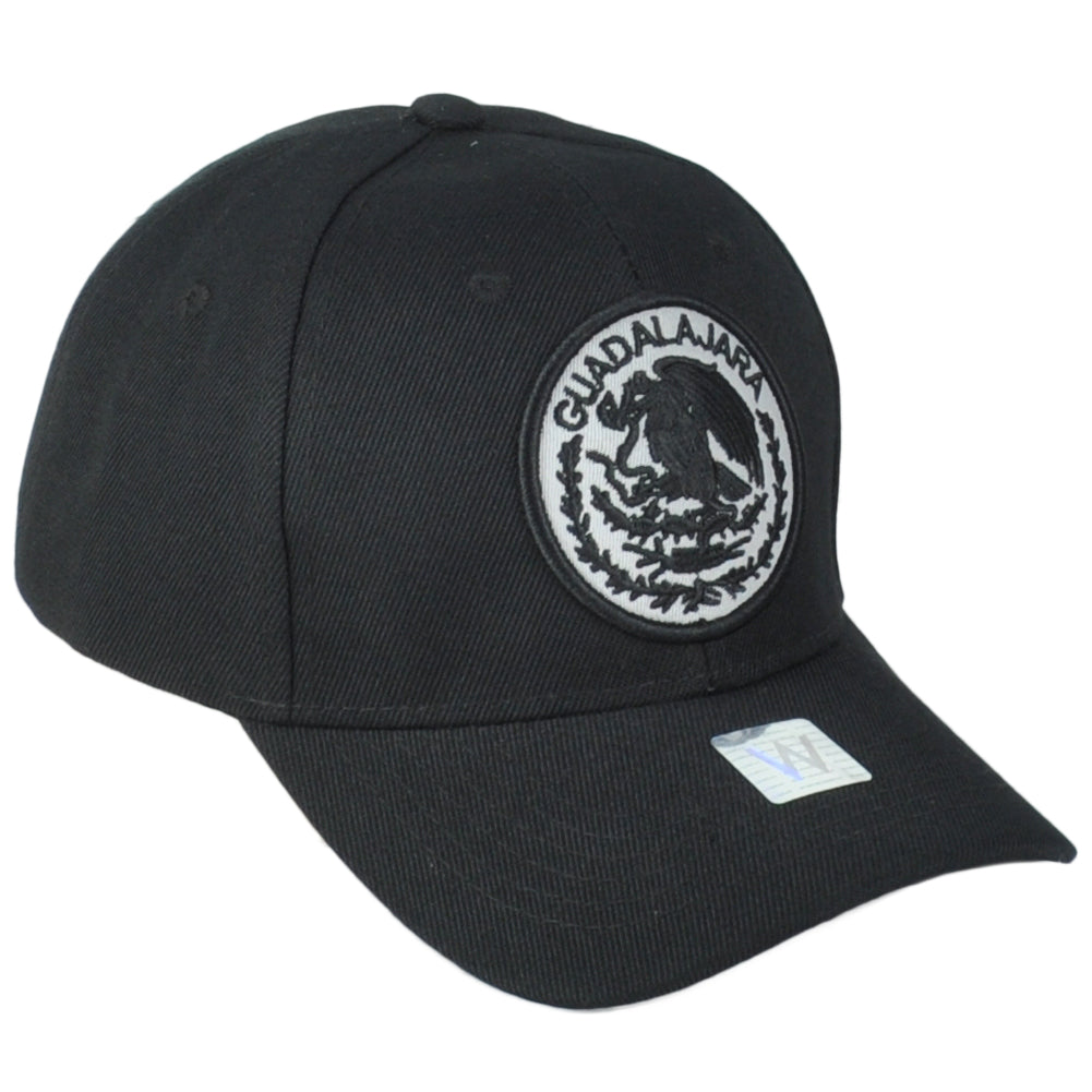 Guadalajara Mexico City Shield Black Adjustable Adults Curved Bill Gorra Hat Cap