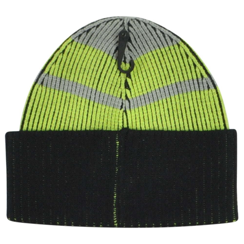 Fila Brand Black Skully Acrylic OFSA Adults Winter Cuffed Knit Beanie Hat