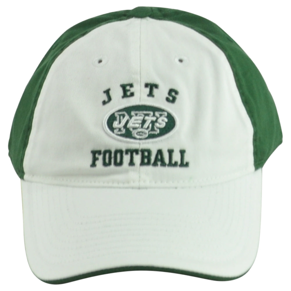 NFL New York Jets Football Adults Curved Bill White Green Adjustable Hat Cap