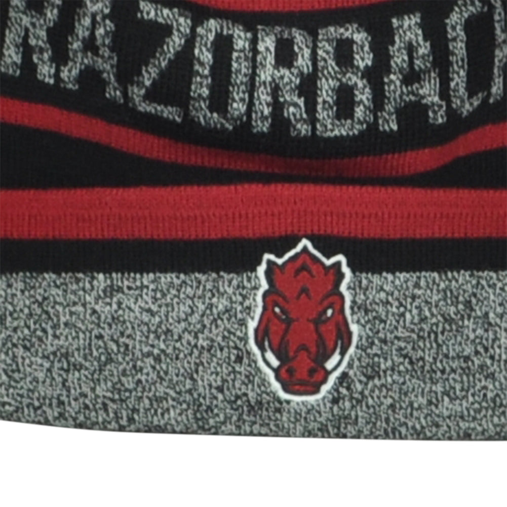 NCAA TOW Arkansas Razorbacks Winter Sports Adult Tricolor Cuffed Knit Beanie Hat