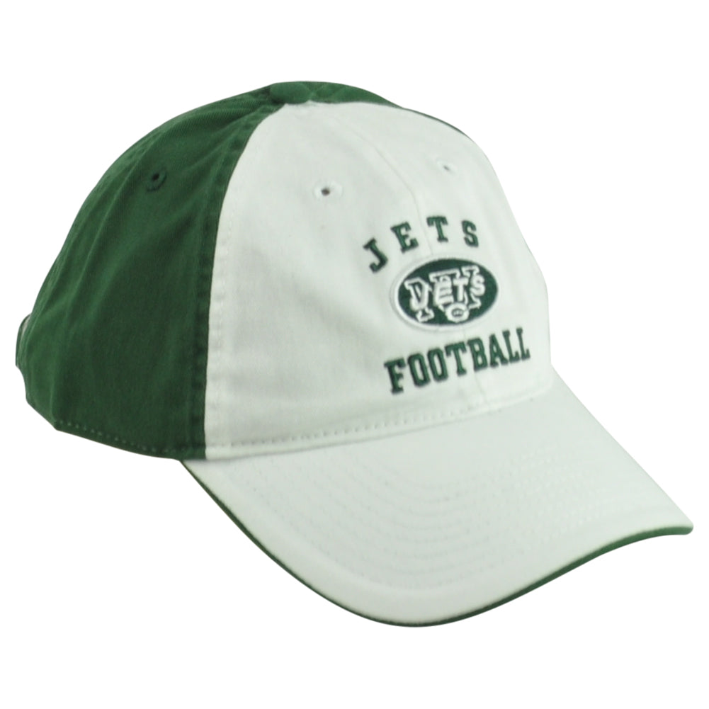NFL New York Jets Football Adults Curved Bill White Green Adjustable Hat Cap