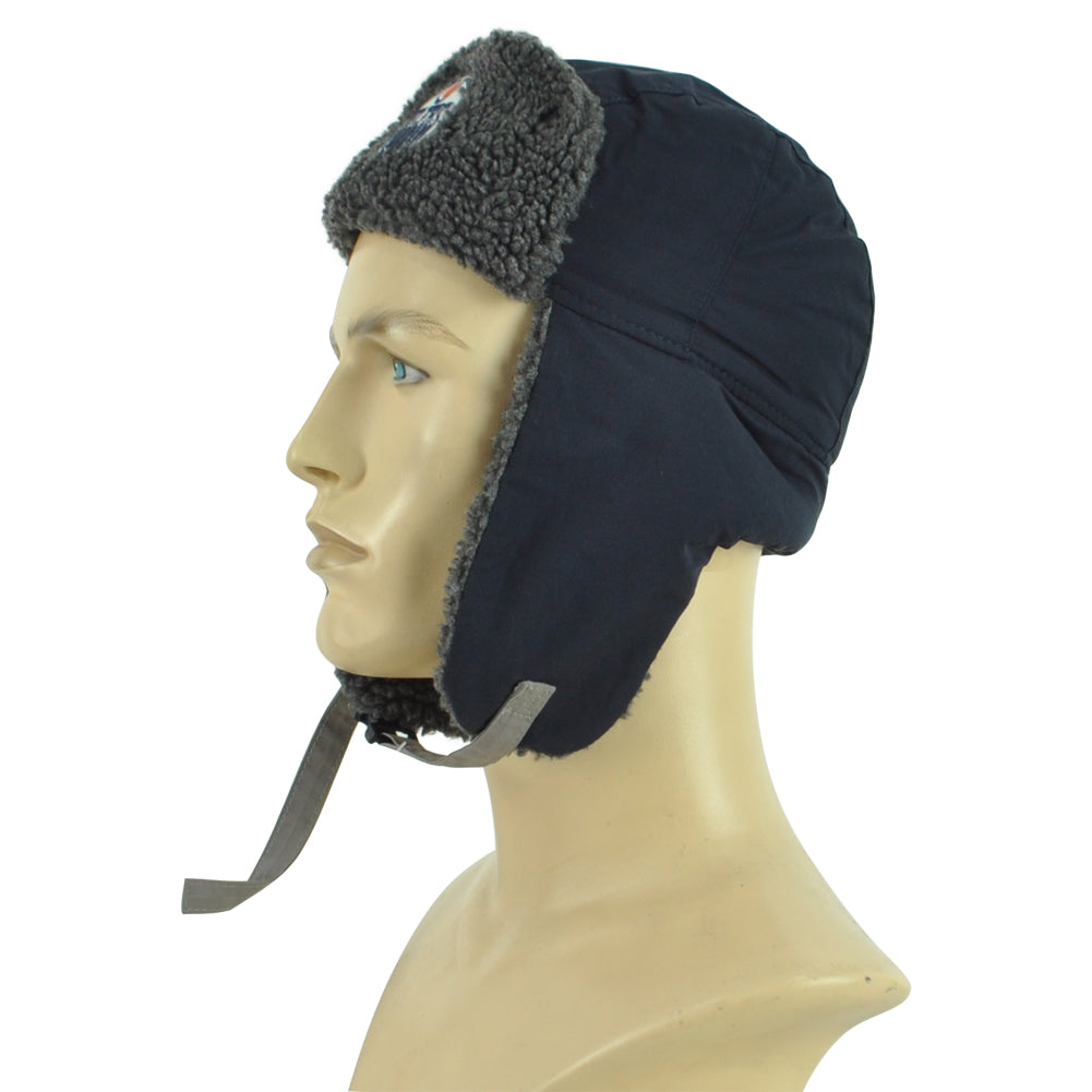 NHL Edmonton Oilers Helmet Chin Strap Navy Winter Youth Kids Knit Beanie Hat
