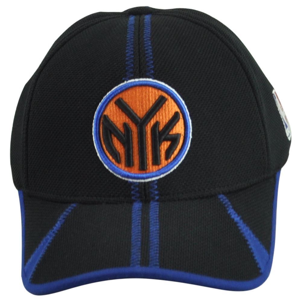 NBA Reebok New York Knicks Flex Fit One Size Adults Curved Bill Black Hat Cap