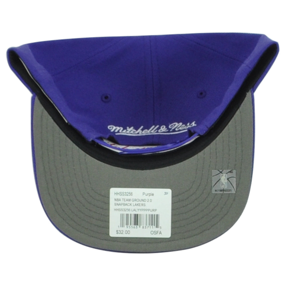 NBA Mitchell Ness Los Angeles Lakers Original Purple Snapback Flat Bill Hat Cap