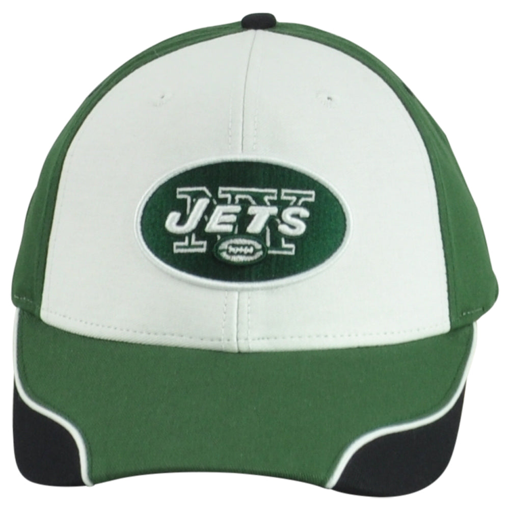 NFL New York Jets Football Adults Men Curved Bill Green White Adjustable Hat Cap