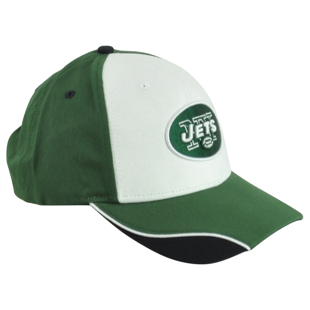 NFL New York Jets Football Adults Men Curved Bill Green White Adjustable Hat Cap