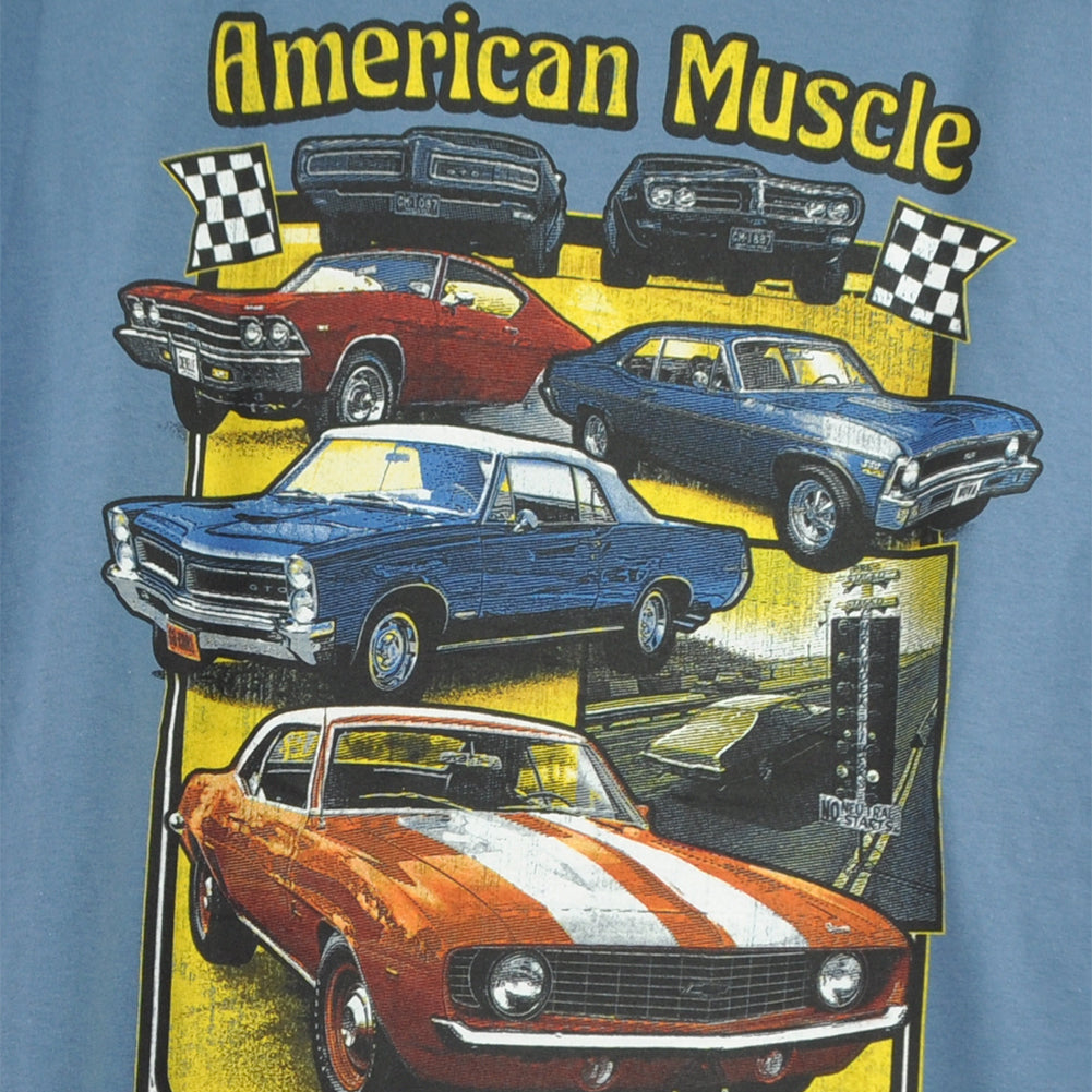 Chevrolet American Muscle Car Truck Automobile Blue Adults Men Tshirt Tee