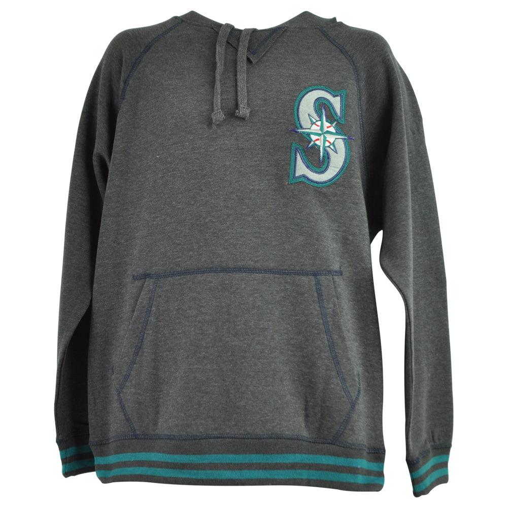 MLB Seattle Mariners Long Sleeve Hoodie Pullover Gray Adults Sweatshirt