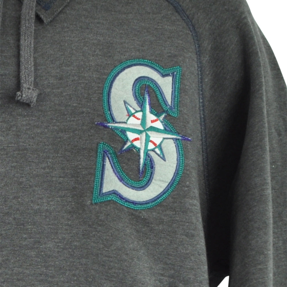 MLB Seattle Mariners Long Sleeve Hoodie Pullover Gray Adults Sweatshirt
