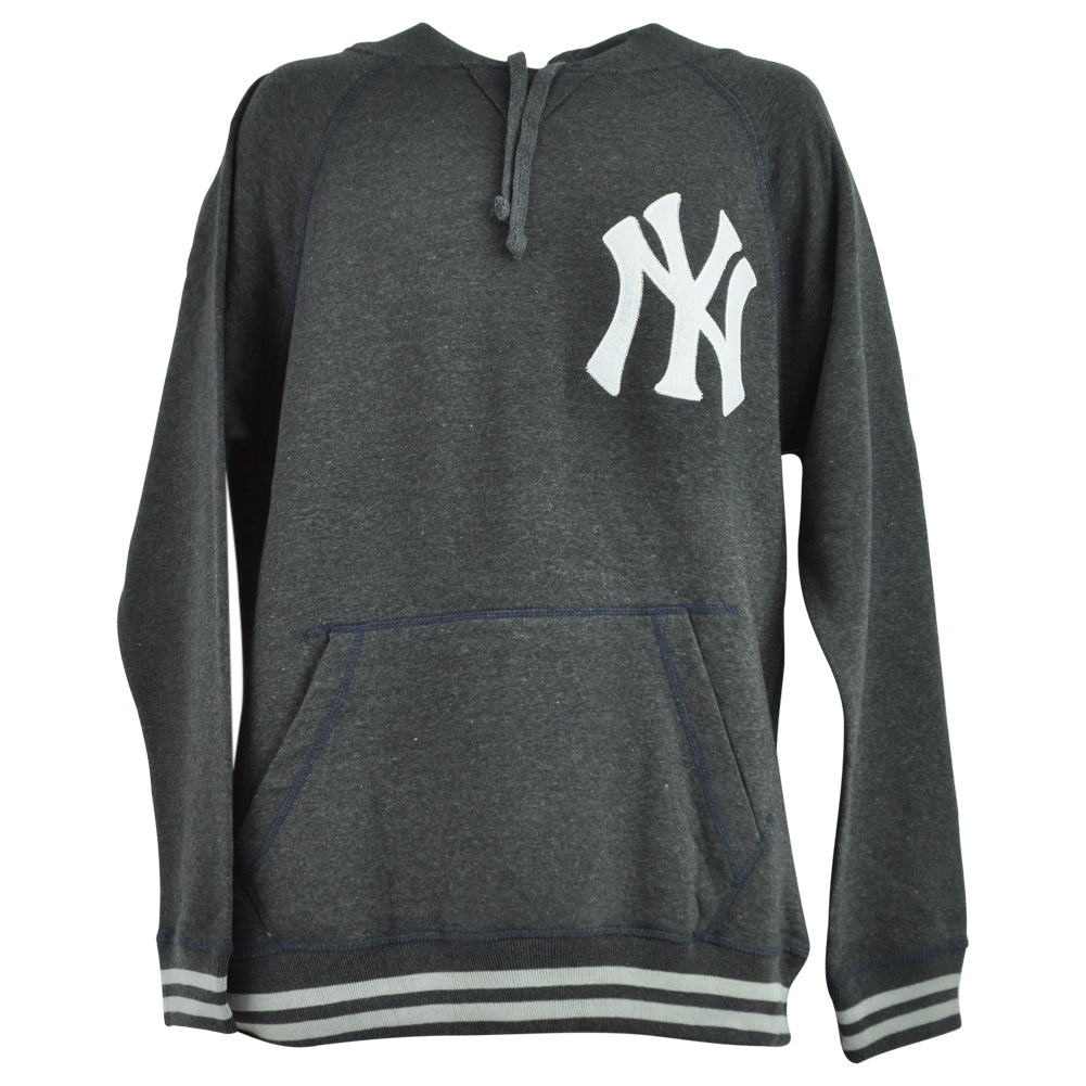 MLB New York Yankees Long Sleeve Hoodie Pullover Gray Adults Sweatshirt