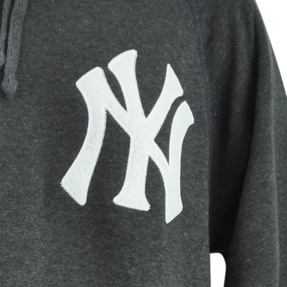 MLB New York Yankees Long Sleeve Hoodie Pullover Gray Adults Sweatshirt