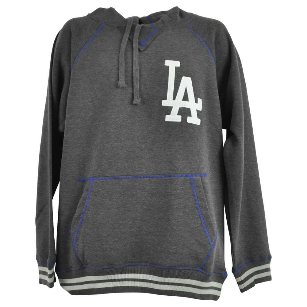 MLB Los Angeles Dodgers Long Sleeve Hoodie Pullover Gray Adults Sweatshirt