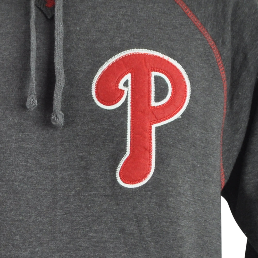 MLB Philadelphia Phillies Long Sleeve Hoodie Pullover Gray Adults Sweatshirt