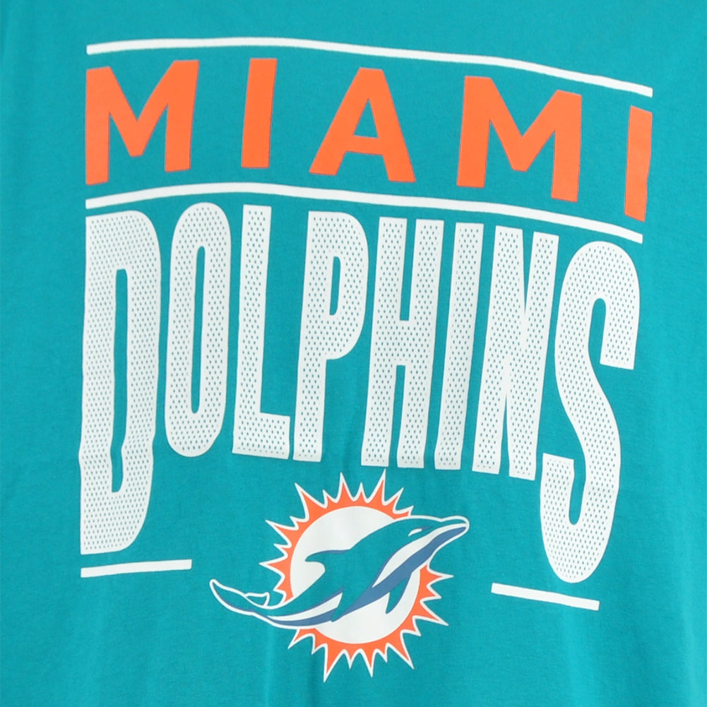 NFL Starter Miami Dolphins Teal Football Crew Neck Adults Man Tshirt Tee