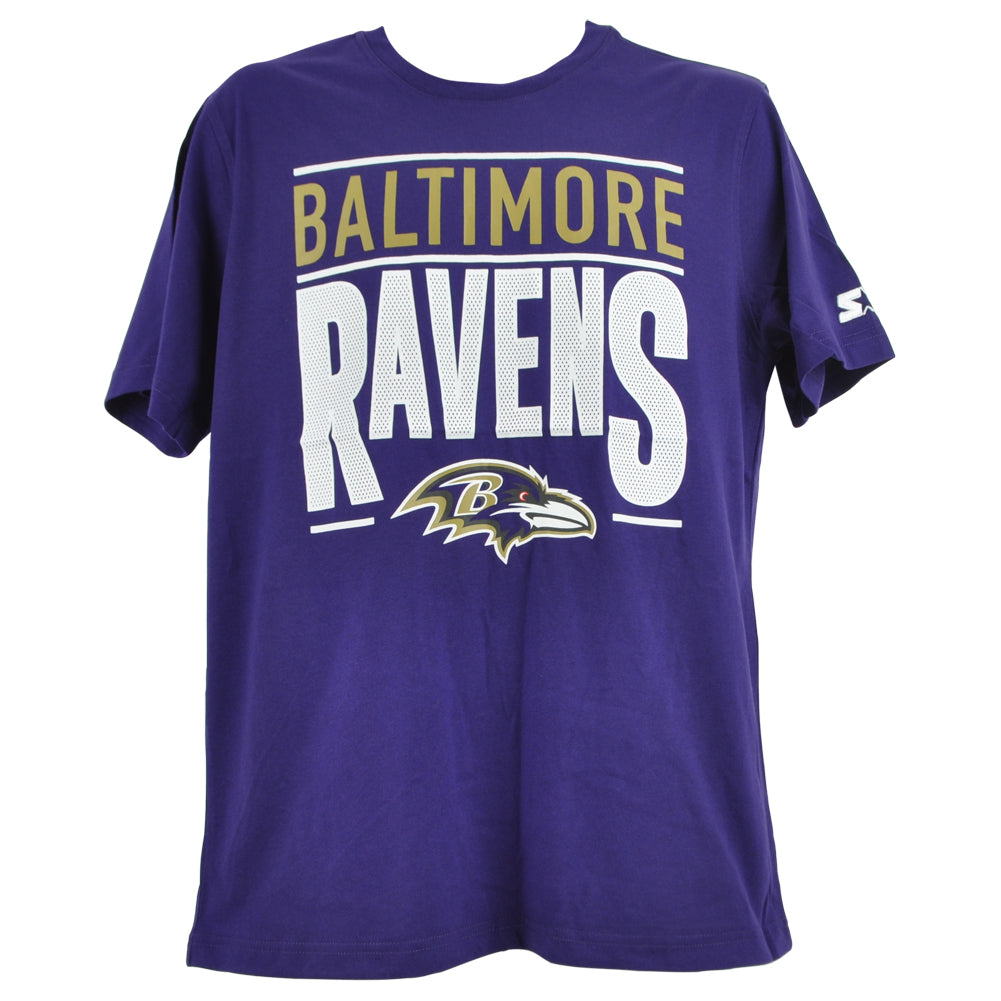 NFL Starter Baltimore Ravens Purple Football Crew Neck Adults Tshirt Tee
