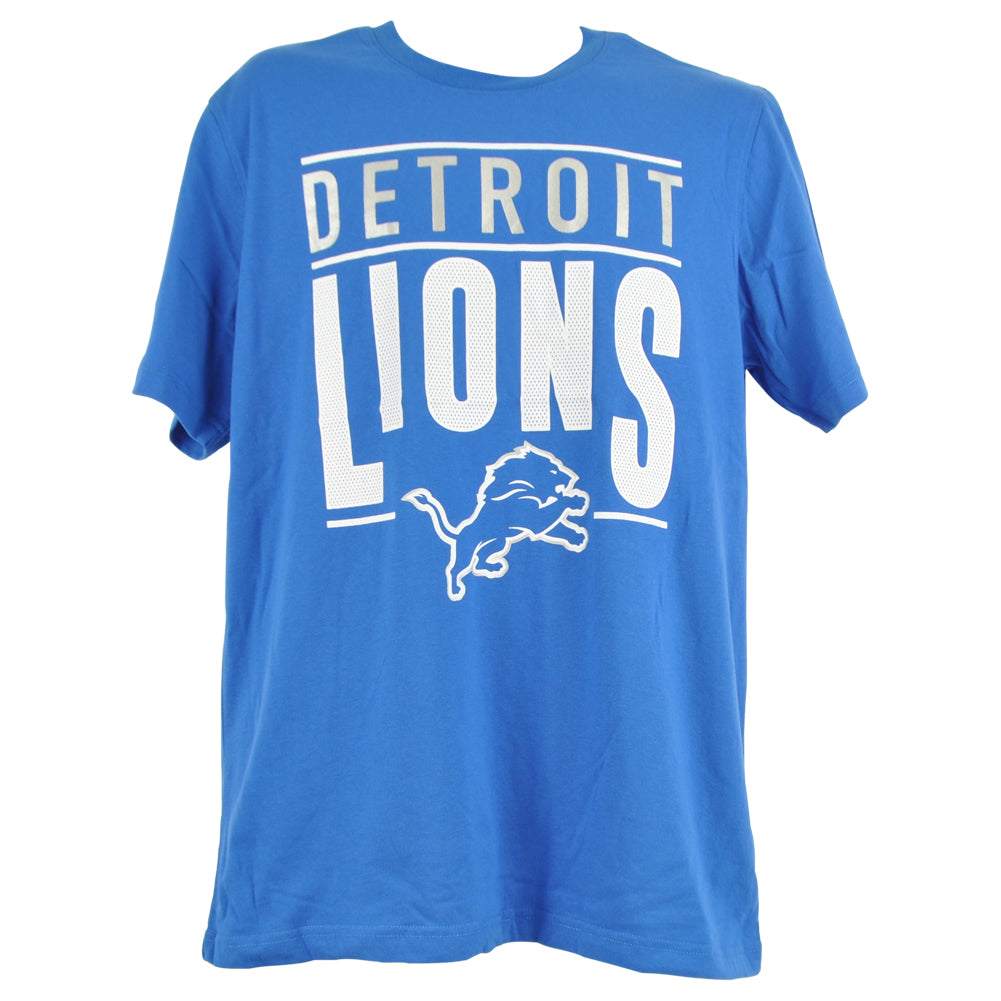 NFL Starter Detroit Lions Football Blue Crew Neck Adults Men Tshirt Tee