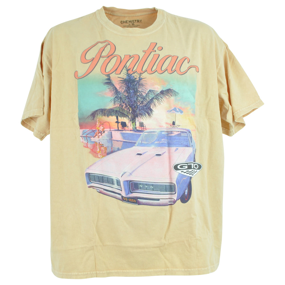 Pontiac GTO Car GM Oversized Washed Crew Neck Adults Tshirt Tee Large/X-Large