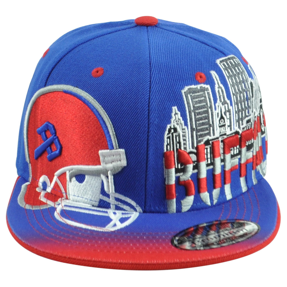 Buffalo Bills Theme Football State Flat Bill Adults Adjustable Stripes Hat Cap