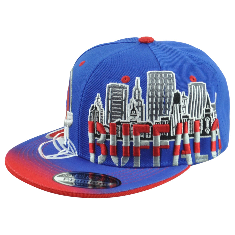 Buffalo Bills Theme Football State Flat Bill Adults Adjustable Stripes Hat Cap