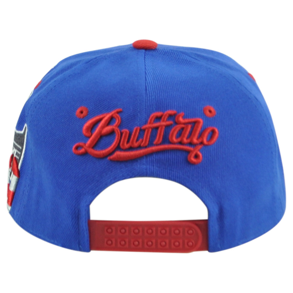 Buffalo Bills Theme Football State Flat Bill Adults Adjustable Stripes Hat Cap