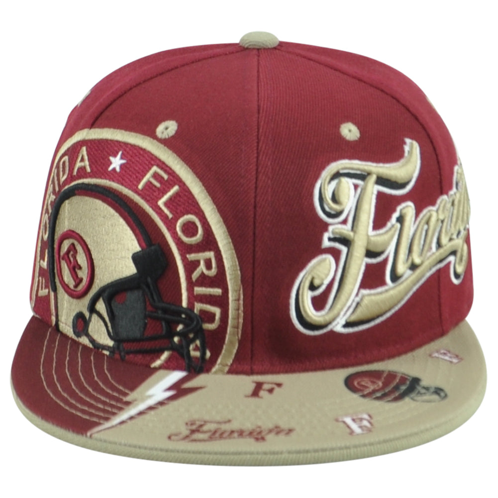 Florida Seminoles Theme Football State Flat Bill Adjustable Helmet Adult Hat Cap