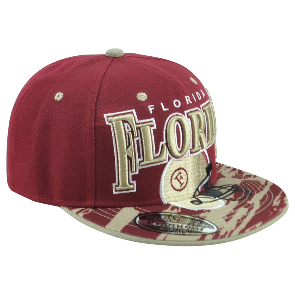 Florida Seminoles Theme Football State Flat Bill Adjustable Helmet Men Hat Cap