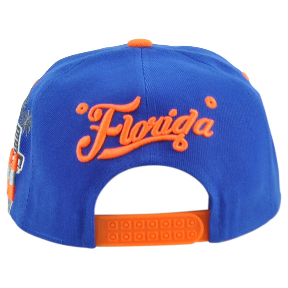 Florida Gators Theme Football State Flat Bill Adjustable Adults Stripes Hat Cap