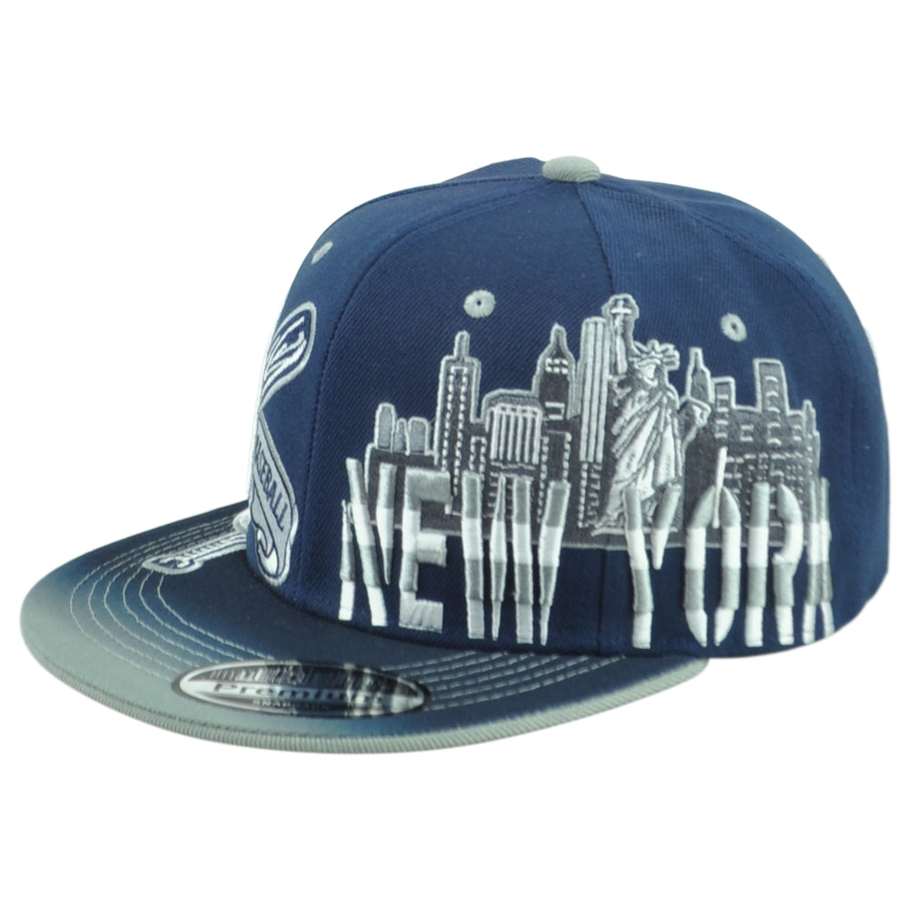 New York Yankees Theme Baseball State Flat Bill Adjustable Adult Stripes Hat Cap