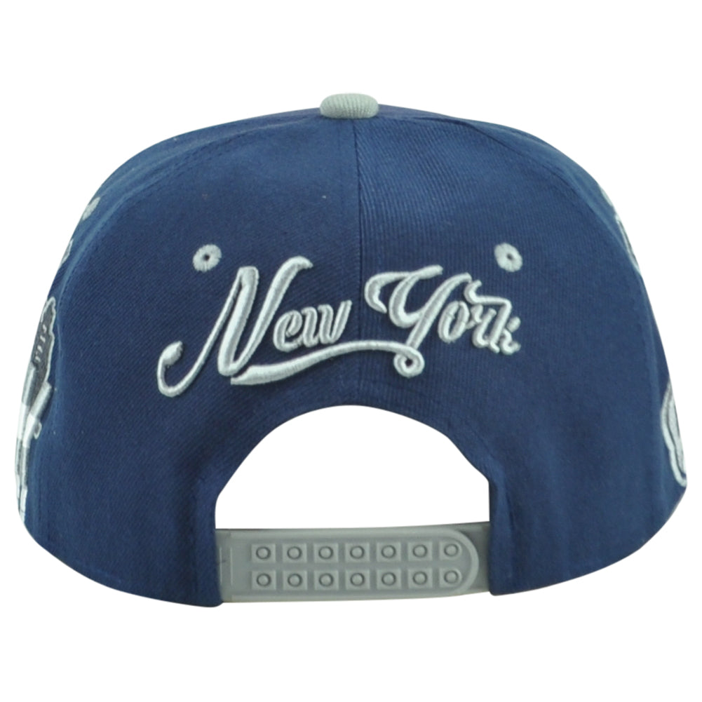 New York Yankees Theme Baseball State Flat Bill Adjustable Adult Stripes Hat Cap