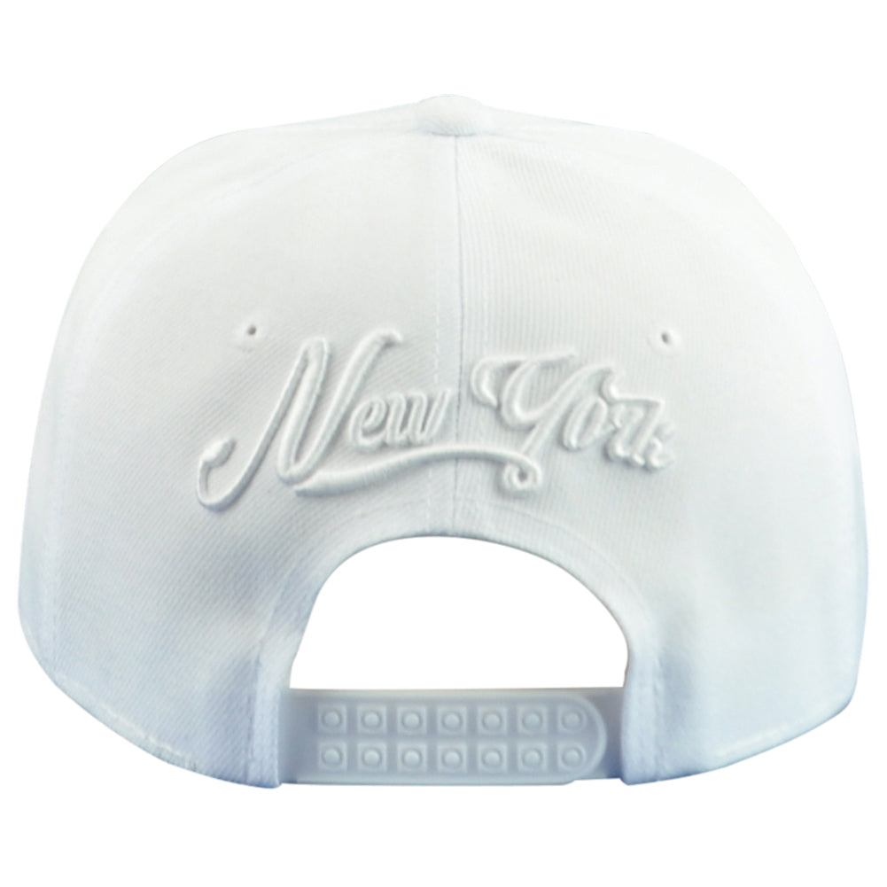New York Yankees Theme Baseball State Flat Bill Adjustable Adults White Hat Cap