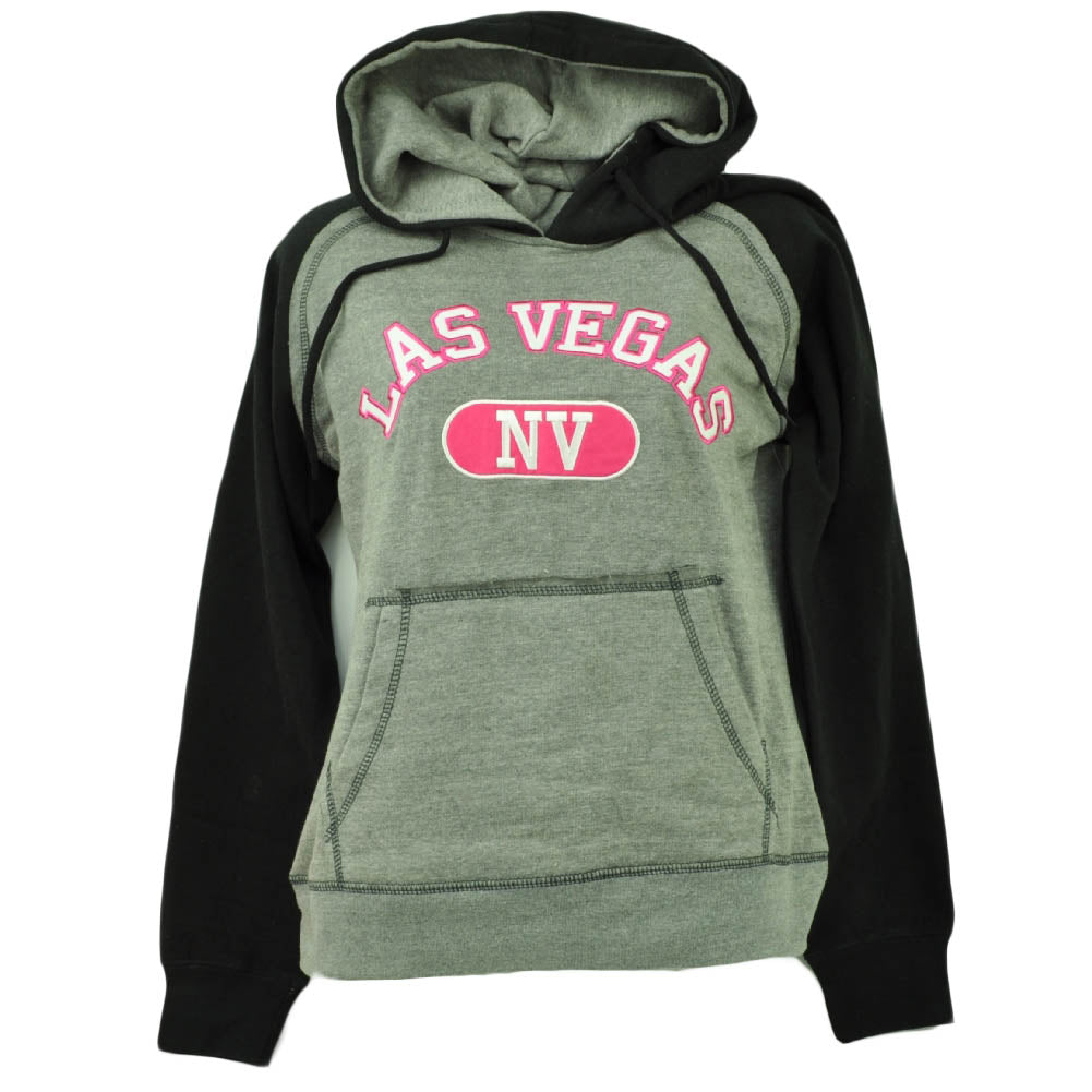 Las Vegas NV Sin City of Lights Hoodie Pullover Gray Black Womens Ladies