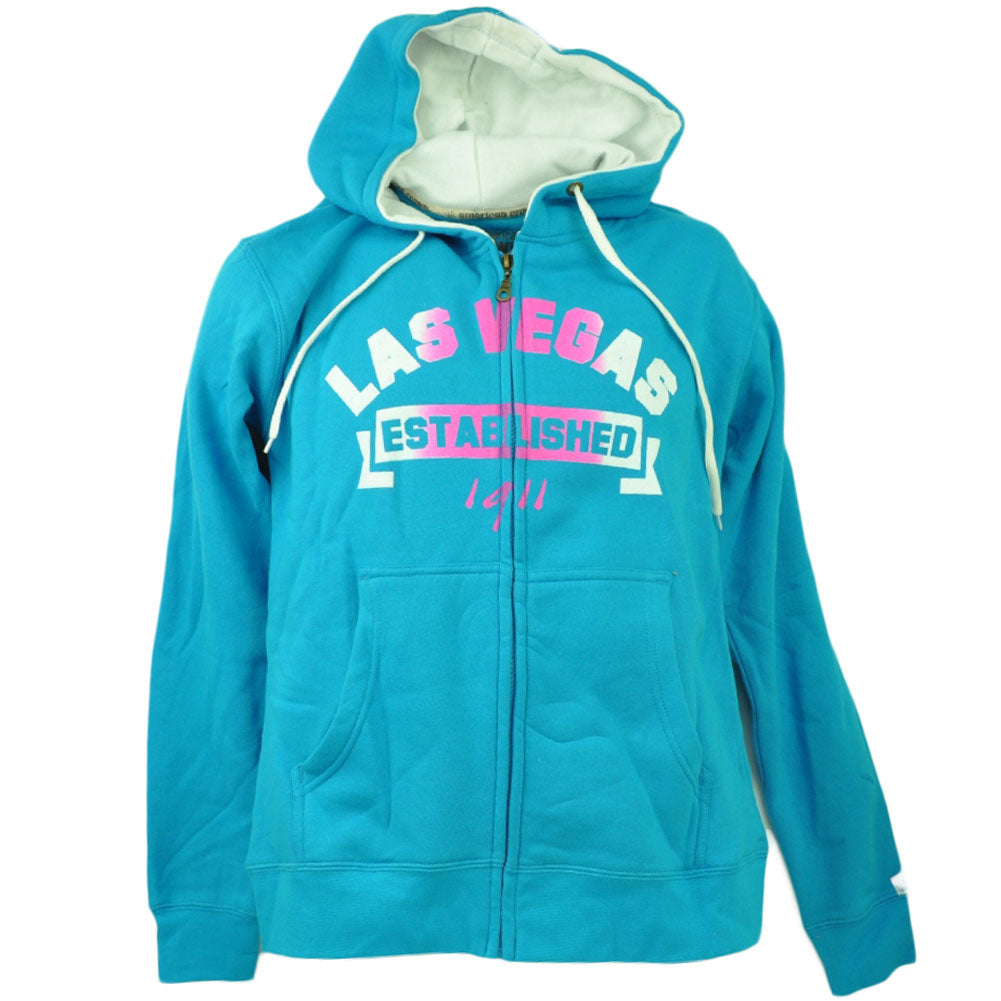 Las Vegas Nevada Established 1911 Zipper Hoodie Womens Blue Sin City Ladies MED