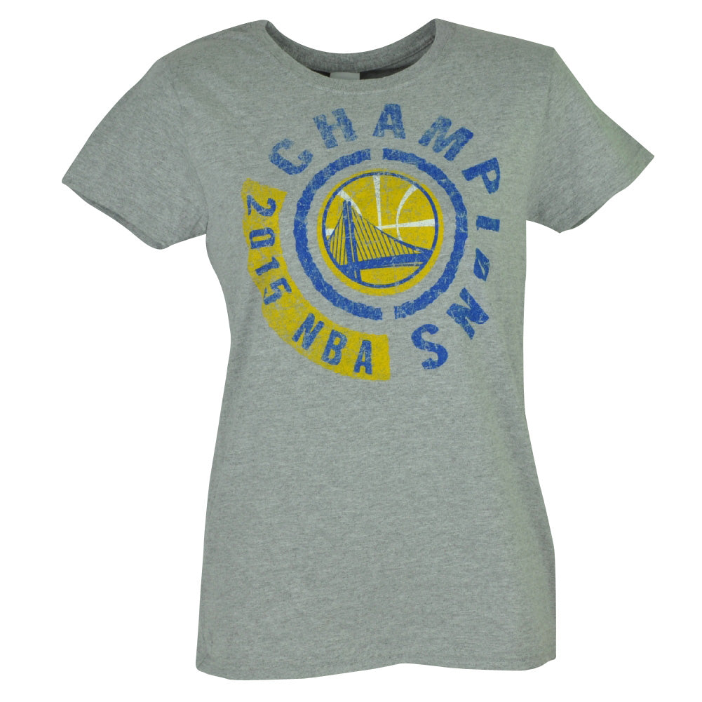 NBA Golden State Warriors 2015 Champions Womens Tshirt Tee Grey Distressed