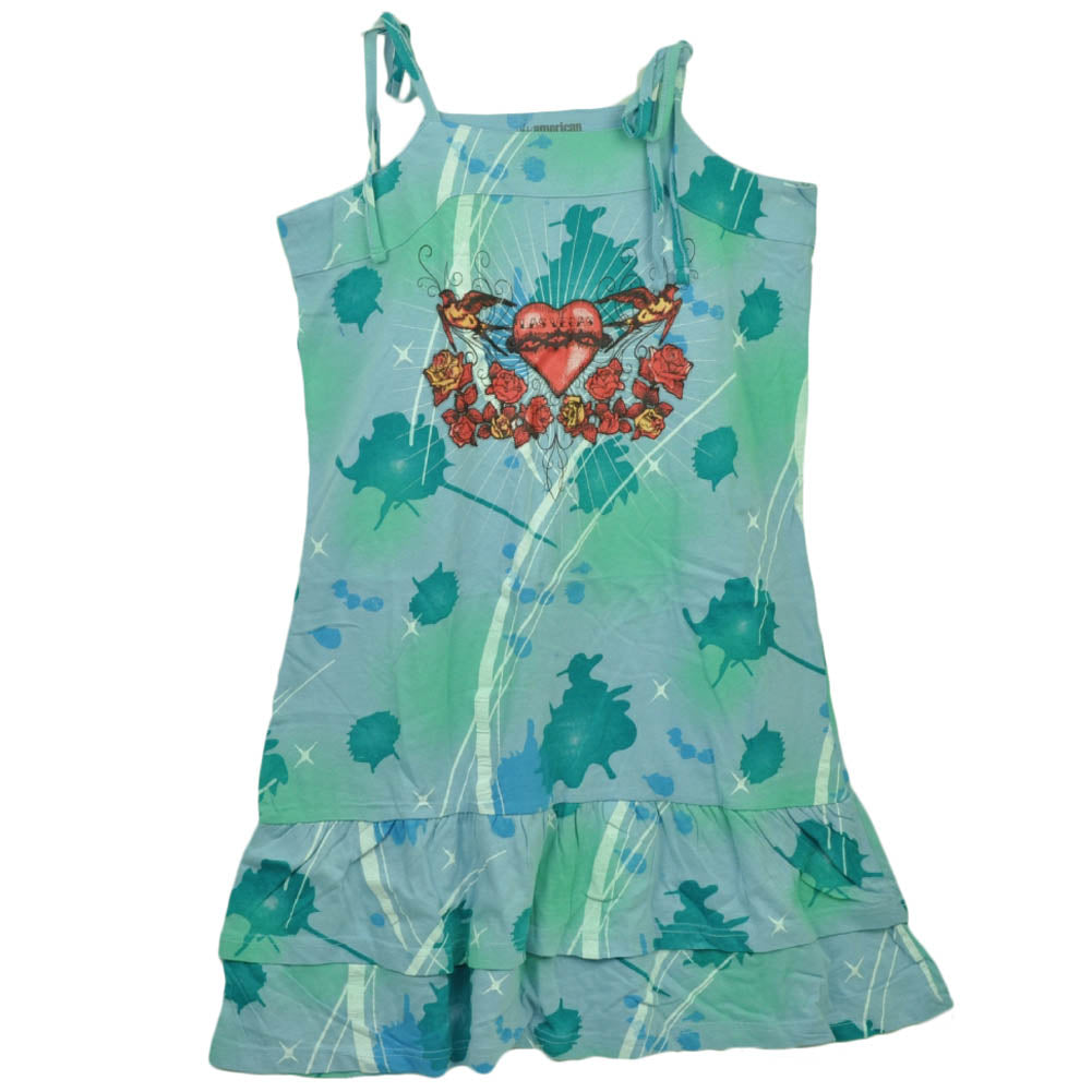 Las Vegas Sin City Casino Vacation Blue Green Dress Cover Up Ladies Womens MED