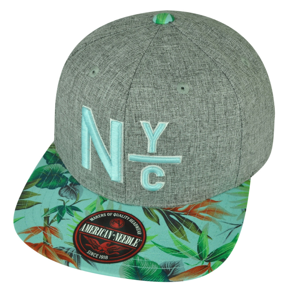 New York City Floral Hawaiian Pattern American Needle Clip Buckle Hat Cap Gray