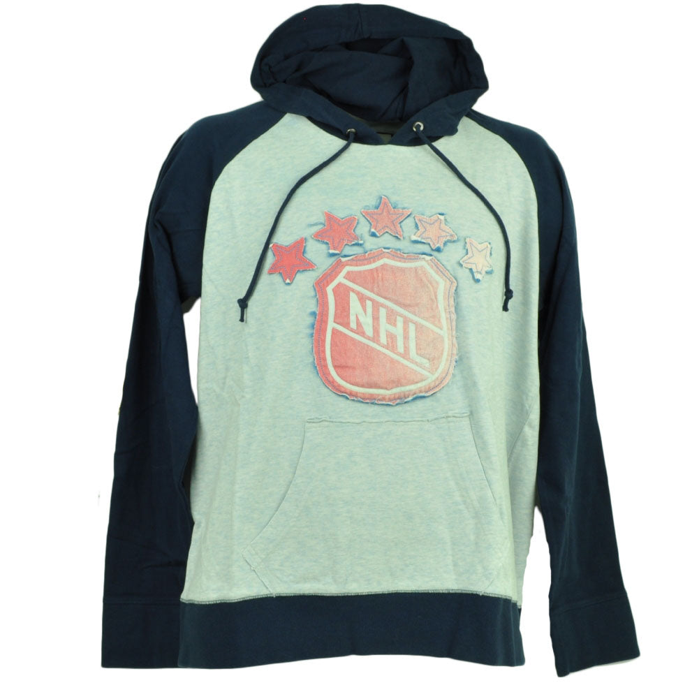 Red Jacket Hockey Hoodie Pullover Sweater Mens Navy Blue Winter Distressed
