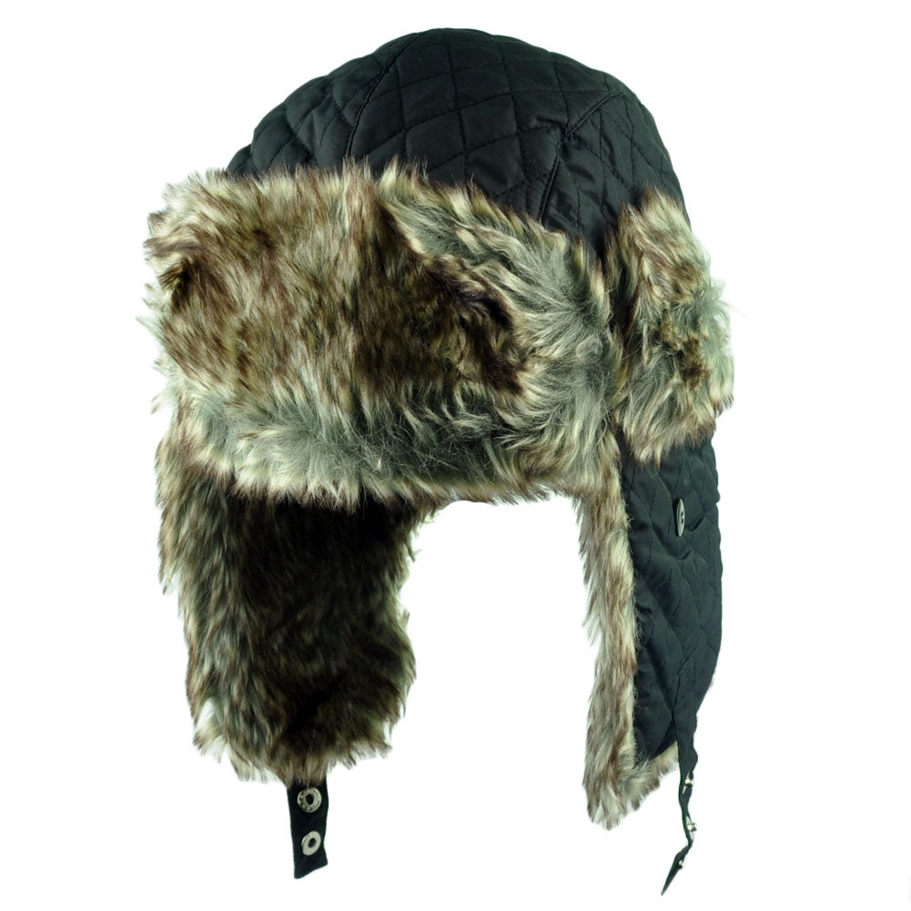 Aviator Bomber Faux Fur Blank Solid Hat Cap Ear Flap Trapper Size
