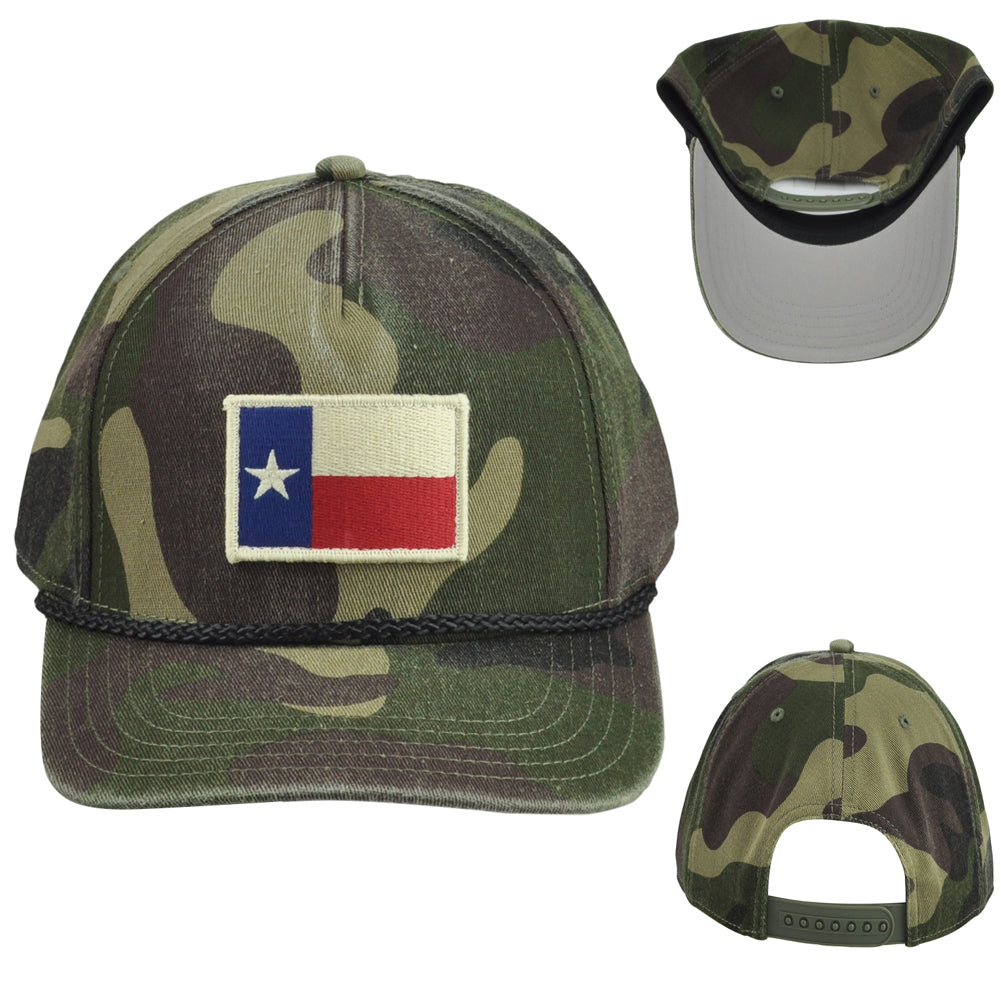 American Needle Texas USA State Flag Cord Snapback Camouflage Adults Hat Cap