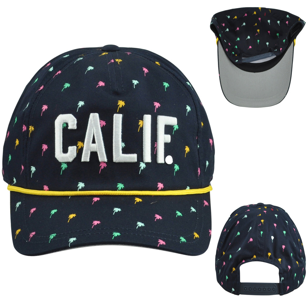American Needle California Calif. USA State Palm Trees Cord Snapback Hat Cap