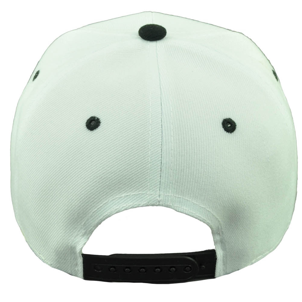 California Cali Bear White Black Hat Cap Snapback Flat Bill Golden State USA CA