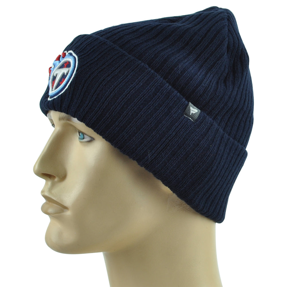 NFL Tennessee Titans Cuffed Skully Winter Adult Logo Sports Navy Knit Beanie Hat