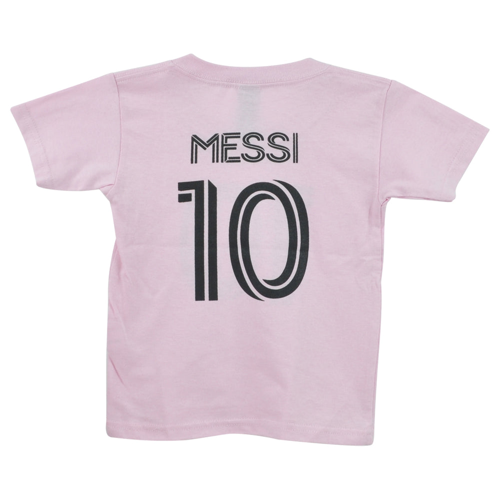 MLS Inter Miami Lionel Messi #10 Pink Toddler Kids Soccer Futbol Tshirt Tee