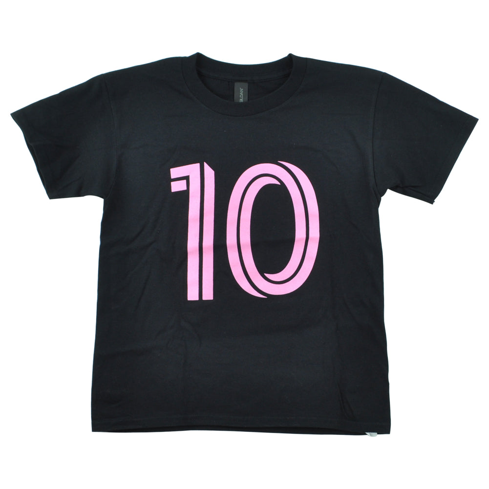 MLS Inter Miami Lionel Messi #10 Black Youth Kids Soccer Futbol Tshirt Tee