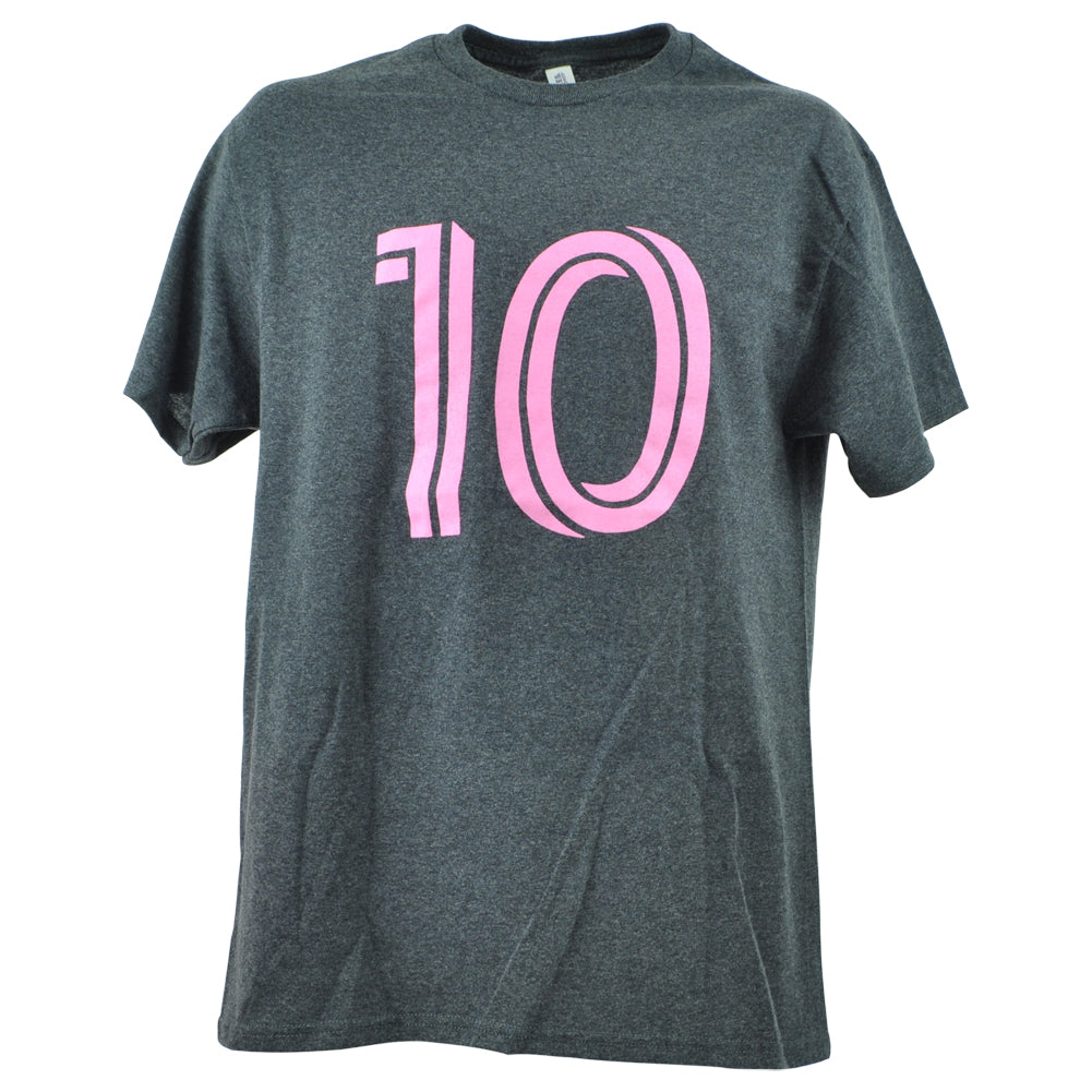 MLS Sports Inter Miami Lionel Messi #10 Soccer Futbol Charcoal Men Tshirt Tee