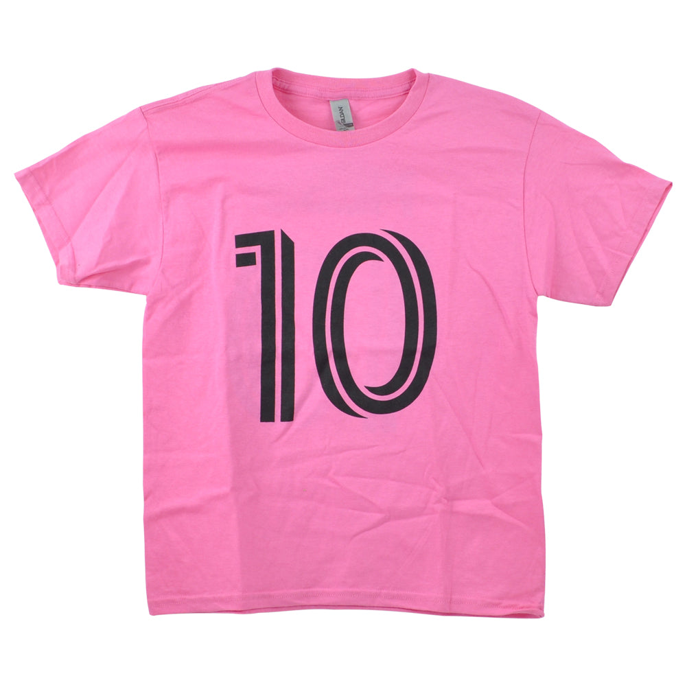 MLS Inter Miami Lionel Messi #10 Pink Youth Kids Soccer Futbol Tshirt Tee